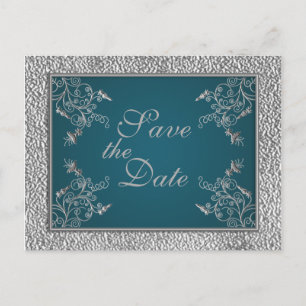 Aquamarin auf Zupter Save the Date Postkarte