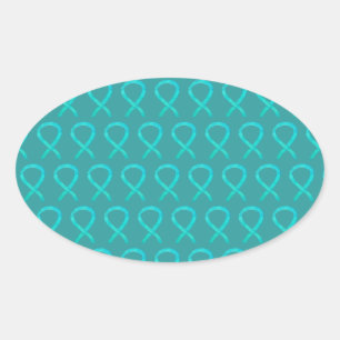 Aquamarin Awareness Ribbon Custom Art Sticker Deck
