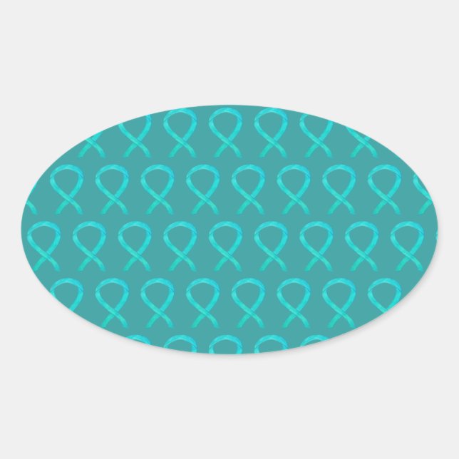 Aquamarin Awareness Ribbon Custom Art Sticker Deck (Vorderseite)