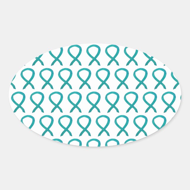 Aquamarin Awareness Ribbon Custom Art Sticker Deck (Vorderseite)