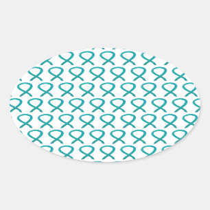 Aquamarin Awareness Ribbon Custom Art Sticker Deck