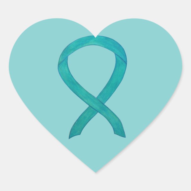 Aquamarin Awareness Ribbon Custom Art Sticker Deck (Vorderseite)