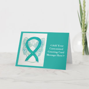 Aquamarin Awareness Ribbon Engel Art Cards Karte