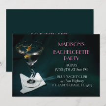 Aquamarin Bachelorette Martini Brautparty