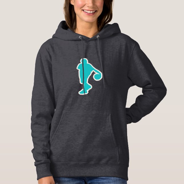 Aquamarin Basketball Hoodie (Vorderseite)
