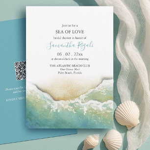 Aquamarin Beach Bridal Dusche Einladungen Küste