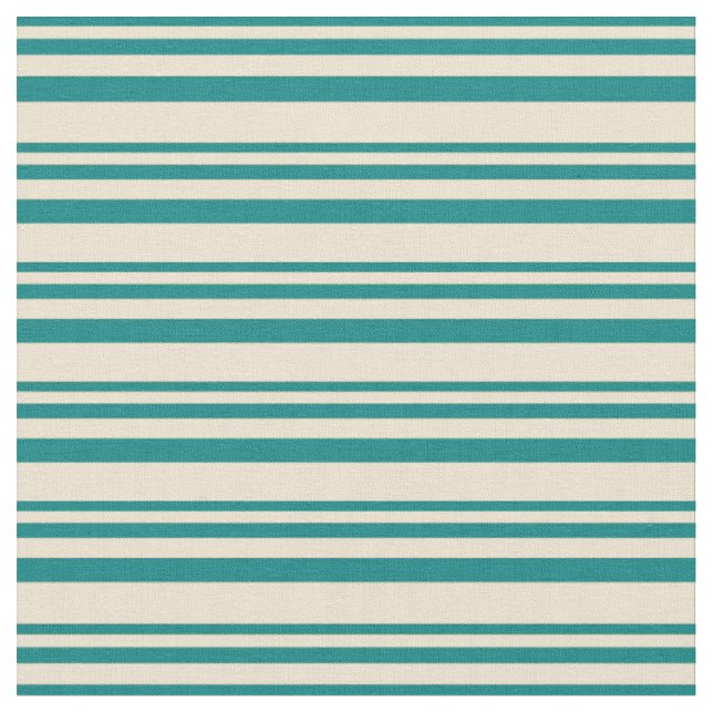 Aquamarin-Beige Muster der Streifen Stoff (Nahaufnahme)