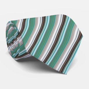 Aquamarin/Beige Streifenmuster Krawatte