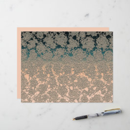 Aquamarin Beige Sukkulente florale Metallic Muster