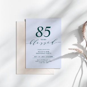 Aquamarin & blau 80 Years Loved 80. Geburtstagsp Einladung