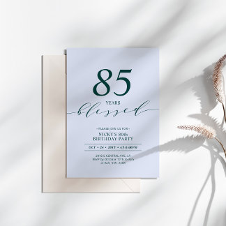 Aquamarin & blau | 80 Years Loved 80. Geburtstagsp Einladung