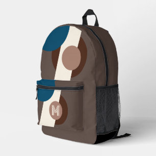 Aquamarin Blau braun Beige Elfenbeinküste Ristoran Bedruckter Rucksack