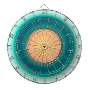Aquamarin Blau-Grün-Gelb-Rosa Dartscheibe