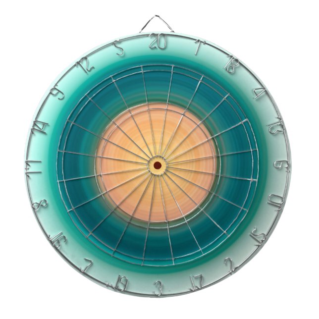Aquamarin Blau-Grün-Gelb-Rosa Dartscheibe (vorne)