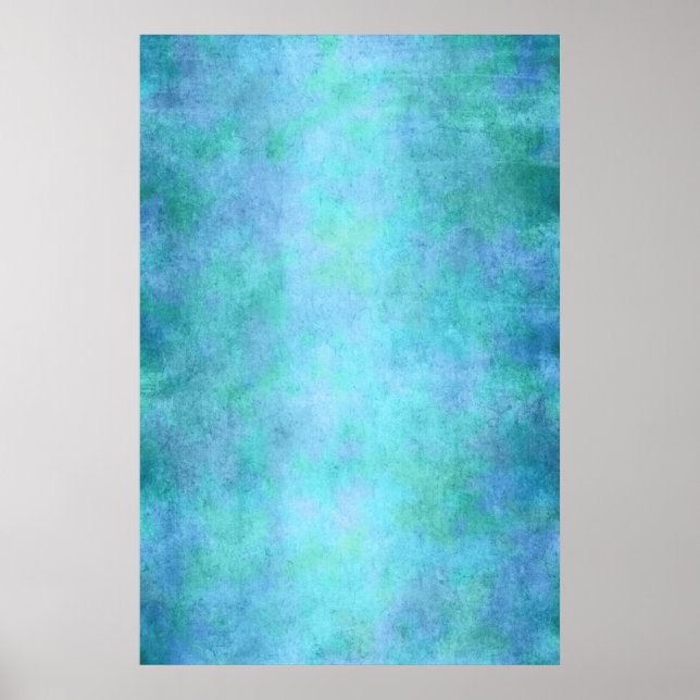Aquamarin Blau, Lila, Aqua und Violett Poster (Vorne)