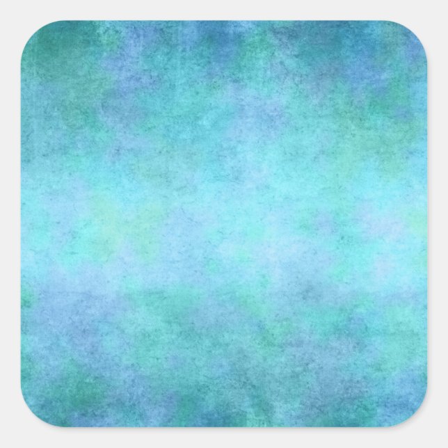 Aquamarin Blau, Lila, Aqua und Violett Quadratischer Aufkleber (Vorderseite)