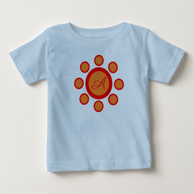 Aquamarin Blau, Orange und Rot-Maruthani Baby T-shirt (Vorderseite)