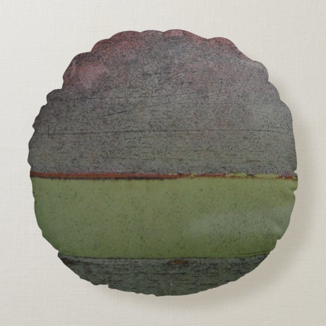 Aquamarin-blau-rosa-grün rostgrün rundes kissen (Vorderseite)