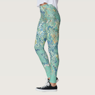 Aquamarin Blau Türkis Grün Chic Einzigartiges Must Leggings