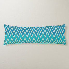 Aquamarin Blau, Türkis und grüne Zigzags Seitenschläferkissen