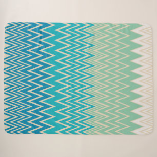 Aquamarin Blau, Türkis und grüne Zigzags Sherpadecke