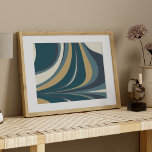 Aquamarin Blau und Gold Elegante Moderne Abstrakte Poster<br><div class="desc">Aquamarin Blau und Gold Elegante Modernes Abstraktes Poster</div>