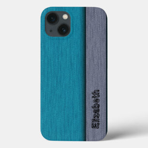 Aquamarin Blau und Grau Beruflich Moderne iPhone 13 Hülle