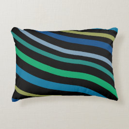 Aquamarin Blau und Schwarz Dekokissen