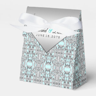 Aquamarin Blau- und Silberhochzeit Geschenkschachtel