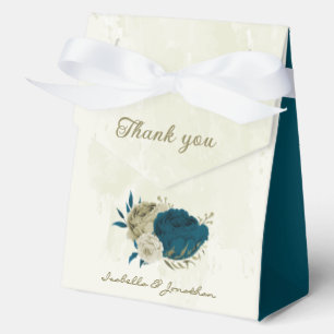 aquamarin-blaubeige Blumenhochzeit Geschenkschachtel