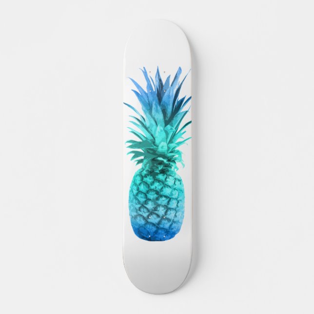 Aquamarin-Blaue Ananas Skateboard (Vorne)