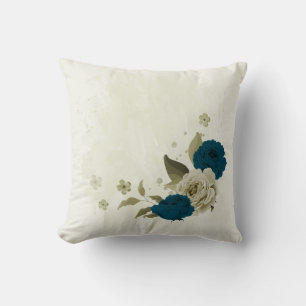 aquamarin-blaues Beige Kissen