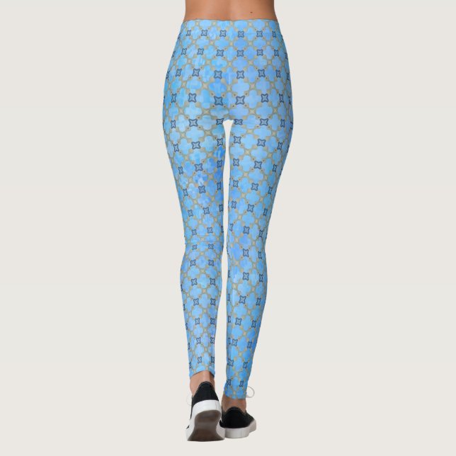 Aquamarin-blaugrün gepolstert leggings (Rückseite)