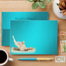 Aquamarin Blue Aqua Türkise Seashell Beach Wedding
