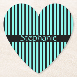 Aquamarin Blue Black Baby Dusche Strip Individuell Untersetzer