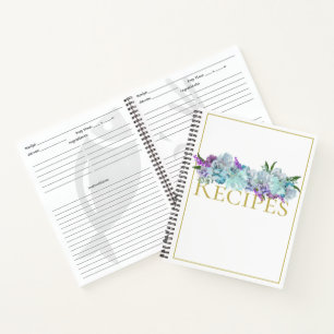 Aquamarin Blue Bouquet Kitchen Dusche Persönliche Notizbuch