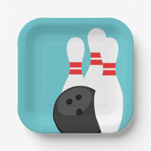 Aquamarin Blue Bowling Party Paper Teller