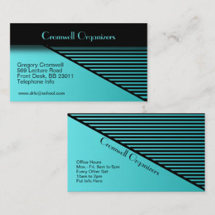 Aquamarin Blue Contemporary Business Card Visitenkarte
