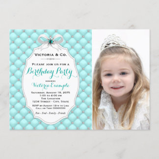 Aquamarin Blue Diamond Geburtstagsparty Einladung