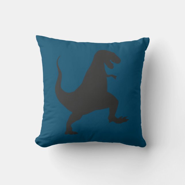 Aquamarin Blue Dinosaurier Cushion Kissen (Vorderseite)