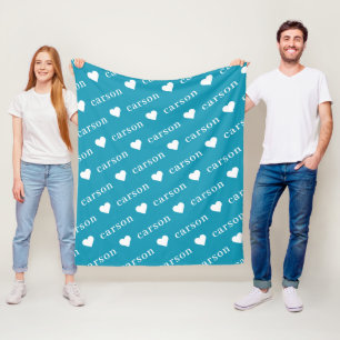 Aquamarin Blue Einfache Personalisierte Wiederholu Fleecedecke
