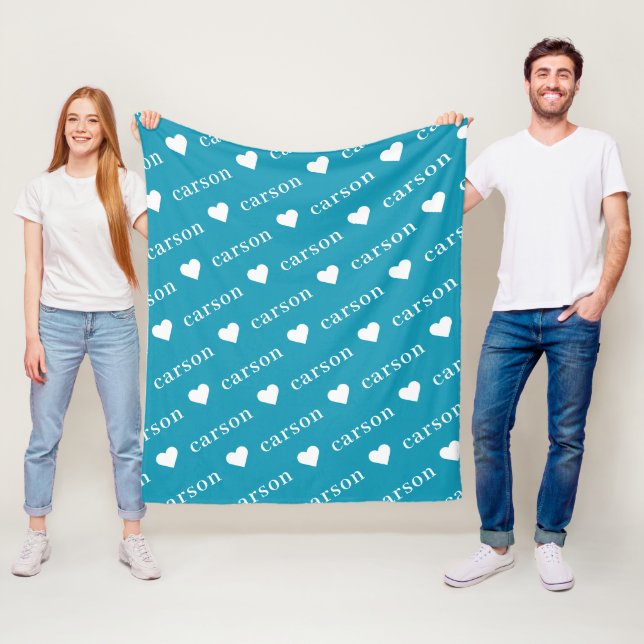 Aquamarin Blue Einfache Personalisierte Wiederholu Fleecedecke (Beispiel)