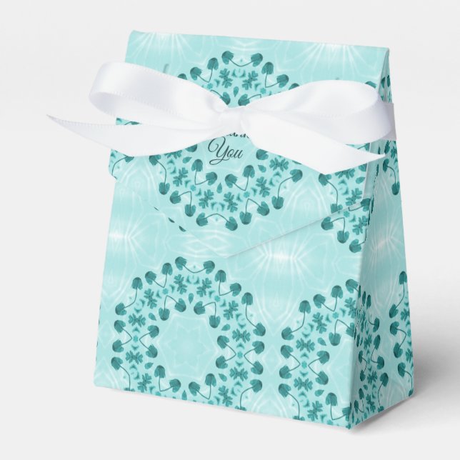 Aquamarin Blue Floral Geschenkschachtel (Vorderseite)