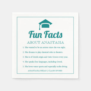 Aquamarin Blue Fun Facts Class of 2022 Serviette