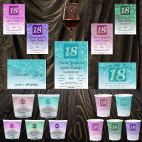 Aquamarin Blue Glitzer, 18. Geburtstag Vielen Dank