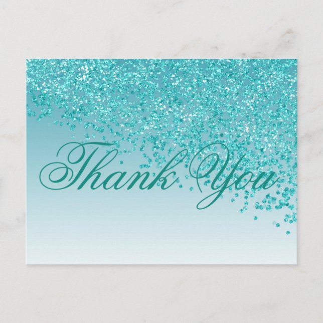 Aquamarin Blue Glitzer Aquamarin Blue Shades Viele Postkarte (Vorderseite)