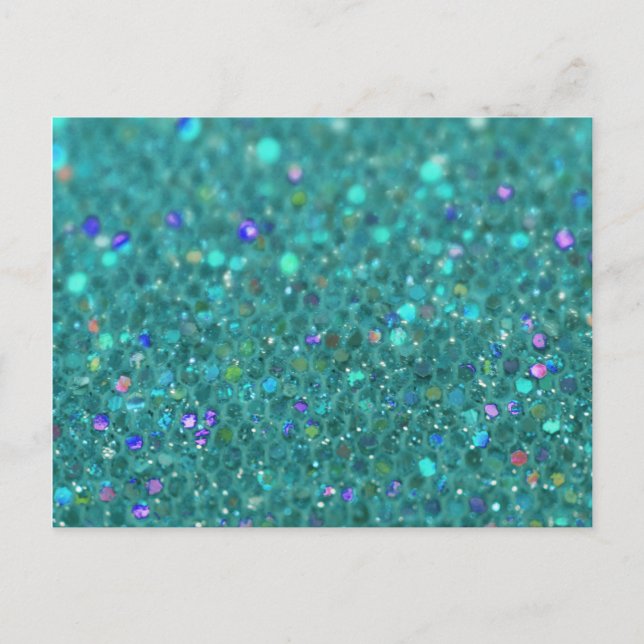 Aquamarin Blue Glitzer Postkarte (Vorderseite)