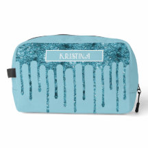 Aquamarin Blue Glitzer Tropfen auf Sky Blue Toilet