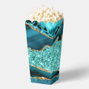 Aquamarin Blue Gold Glitzer Aqua Turquoise Popcorn Geschenkschachtel