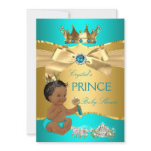 Aquamarin Blue Gold Prince Baby Dusche ethnisch